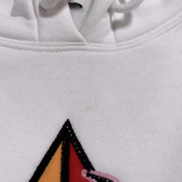 Sandro Womens Beaded Application Indie Love Hoodie Size EU 1 / US 2-4 in White - Picture 9 of 10